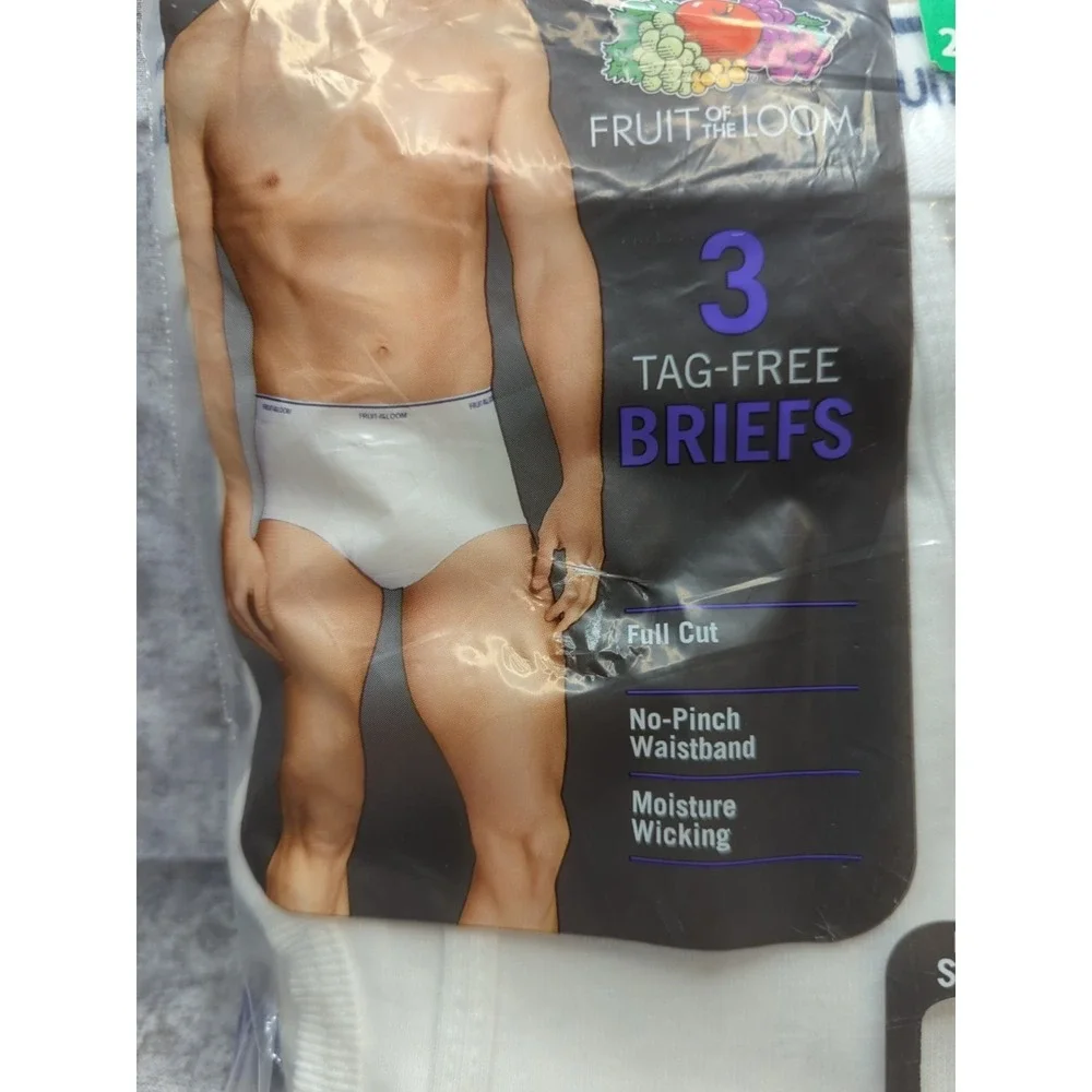Fruit of the Loom Men's White Briefs UnderWears 3 Pack Size Small NEW!!!